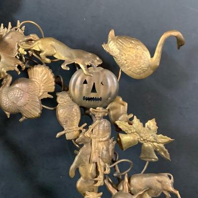 LOT 48: Vintage Dresden Brass All Season/Holiday Wreath