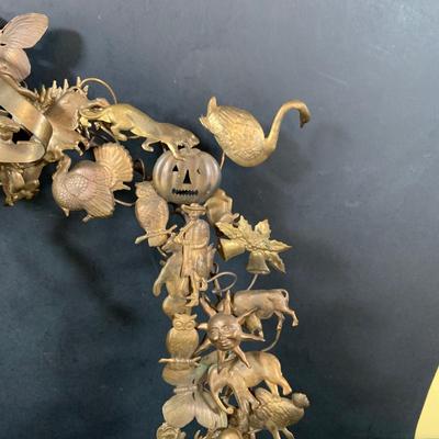 LOT 48: Vintage Dresden Brass All Season/Holiday Wreath