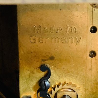 LOT 49: Vintage Brass Mantle Clock and Brass Bell