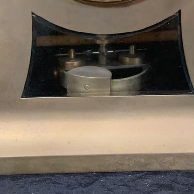 LOT 49: Vintage Brass Mantle Clock and Brass Bell