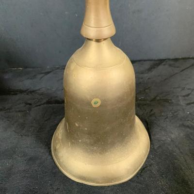 LOT 49: Vintage Brass Mantle Clock and Brass Bell