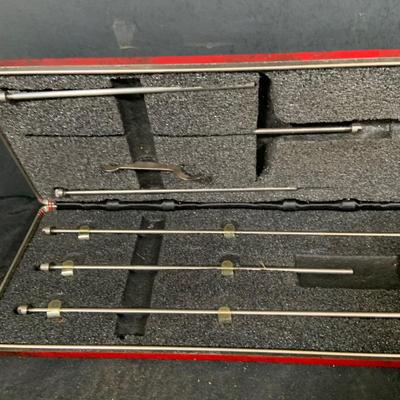 LOT51: Starrette 823C Inside Micrometer Tool. Probe Inspection Kit and Sine Bar