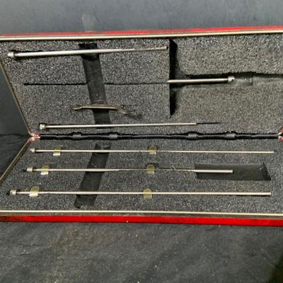 LOT51: Starrette 823C Inside Micrometer Tool. Probe Inspection Kit and Sine Bar
