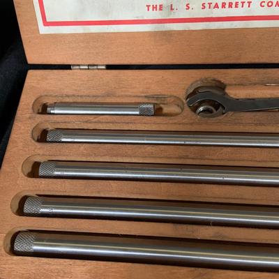 LOT51: Starrette 823C Inside Micrometer Tool. Probe Inspection Kit and Sine Bar