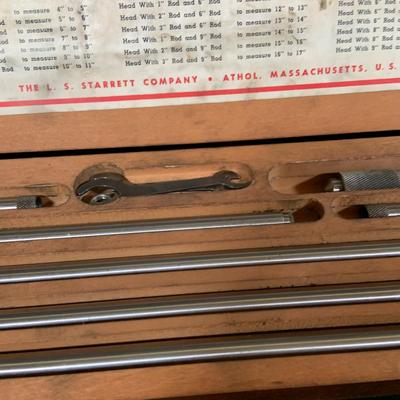 LOT51: Starrette 823C Inside Micrometer Tool. Probe Inspection Kit and Sine Bar