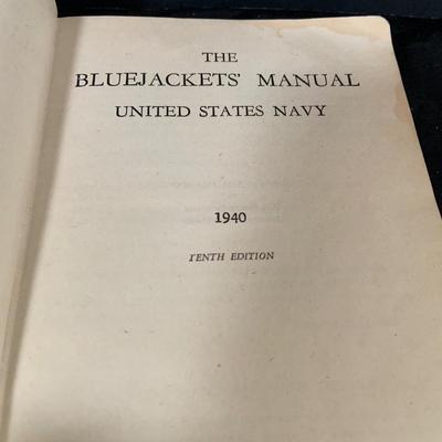 LOT 52 Military Collection Including WWIi Headlines Book,Coast Gaurd Boating Skills Book, 1940 Navy BlueJacket Manual, Metal and More