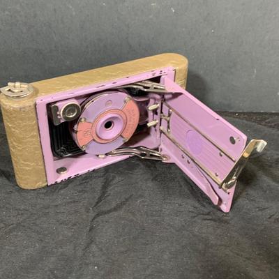 LOT 54: Vintage Camera Collection Including Brownie Hawkeye with Flash, Brownie Box Camera and Kodak Petite Folding Cameria