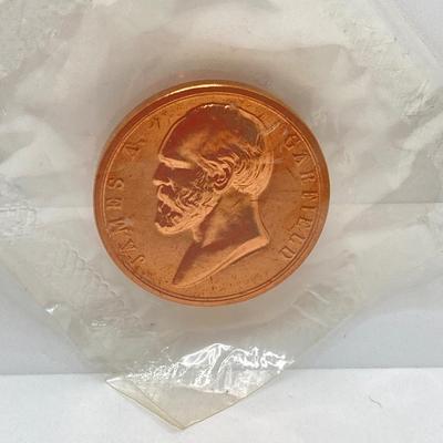 LOT 55: Four Bronze Inaugurated Presidential Medals / Tokens in Original Sealed Package - John F. Kennedy, James Garfield, Theodore...