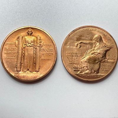 LOT 58: Eight Bronze Inaugurated Presidential Medals / Tokens in Large and Small Sizes (John F. Kennedy, Abraham Lincoln, Dwight D....