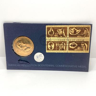 LOT 60: American Revolution Bicentennial Commemorative Medal, Four 2008-S Proof Presidential $1 Dollar Coins and 1979 Quarter Paper Weight