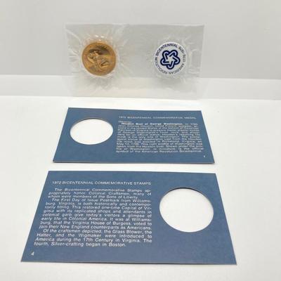 LOT 60: American Revolution Bicentennial Commemorative Medal, Four 2008-S Proof Presidential $1 Dollar Coins and 1979 Quarter Paper Weight