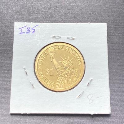 LOT 60: American Revolution Bicentennial Commemorative Medal, Four 2008-S Proof Presidential $1 Dollar Coins and 1979 Quarter Paper Weight