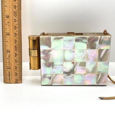 LOT 62: Vintage Mother of Pearl Cigarette / Lipstick Holder / Compact