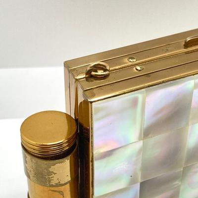 LOT 62: Vintage Mother of Pearl Cigarette / Lipstick Holder / Compact
