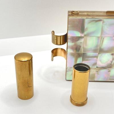 LOT 62: Vintage Mother of Pearl Cigarette / Lipstick Holder / Compact