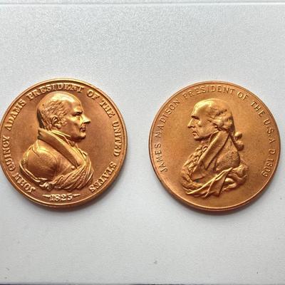 LOT 63: Eight Bronze Presidential Peace and Friendship Medals / Tokens