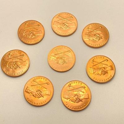 LOT 63: Eight Bronze Presidential Peace and Friendship Medals / Tokens