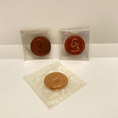 LOT 64: Seven Bronze Presidential Medals / Tokens