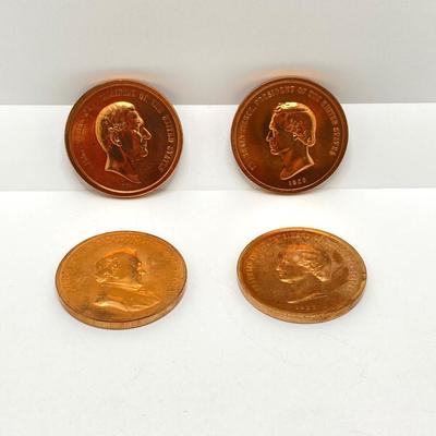 LOT 64: Seven Bronze Presidential Medals / Tokens