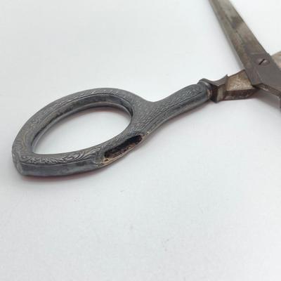 LOT 68: Vintage Pair of Scissors with Sterling Silver Handle