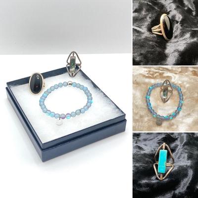 LOT 69: Beautiful Nogu Handcrafted Bracelet and Two Sterling Silver Rings