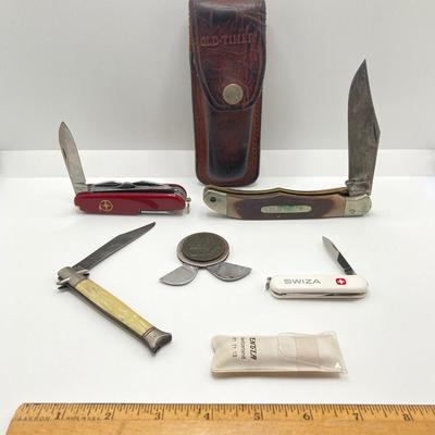 LOT 70: Vintage Pocket Knife Collection - Old Timer, Swiza, Hammer Brand and More