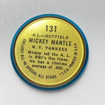 LOT 71: Vintage Metal 1964 Baseball All Stars Bottle Caps - Mickey Mantle, Hank Aaron and More