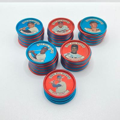 LOT 72: Collection of Vintage 1964 Baseball All Star Bottle Caps - Mickey Mantle, Jim Fregosi, Sandy Koufax and More