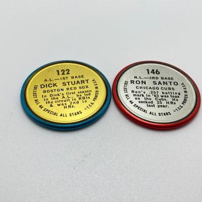LOT 72: Collection of Vintage 1964 Baseball All Star Bottle Caps - Mickey Mantle, Jim Fregosi, Sandy Koufax and More