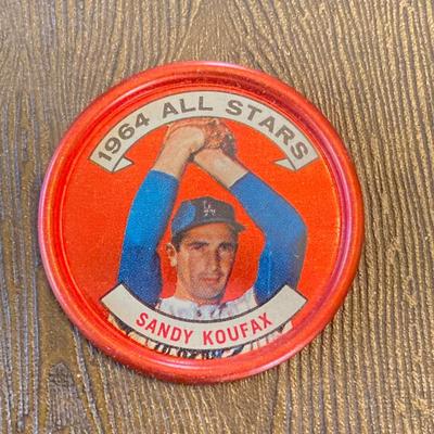 LOT 72: Collection of Vintage 1964 Baseball All Star Bottle Caps - Mickey Mantle, Jim Fregosi, Sandy Koufax and More