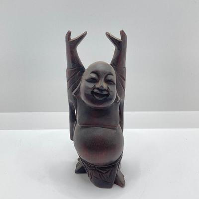 LOT 77: Three Carved Wooden Buddah Figurines and Asian Carving Knife