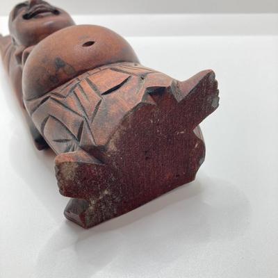 LOT 77: Three Carved Wooden Buddah Figurines and Asian Carving Knife