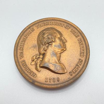 LOT 79: Three Large George Washington Presidential Bronze Medals / Tokens