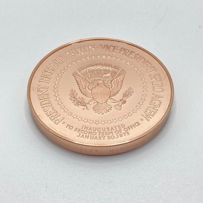 LOT 81: Three Large Bronze Metals / Tokens - Richard Nixon and Spiro Agnew