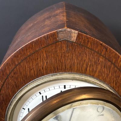 LOT 85: Antique Mantle Clock w/Inlaid Feature