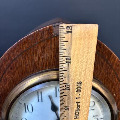 LOT 85: Antique Mantle Clock w/Inlaid Feature