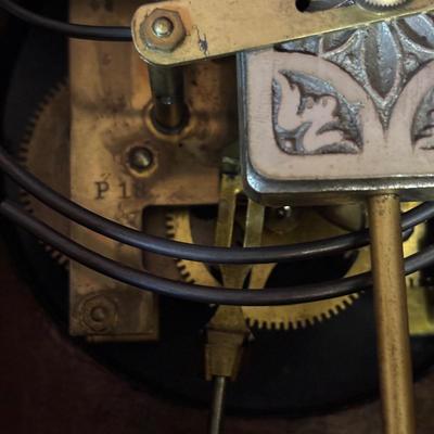 LOT 85: Antique Mantle Clock w/Inlaid Feature
