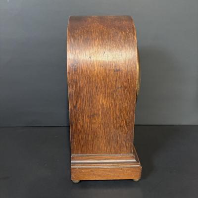 LOT 85: Antique Mantle Clock w/Inlaid Feature