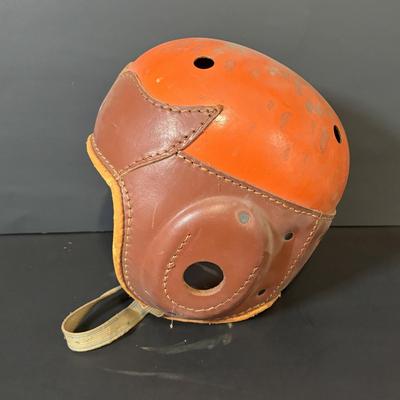 LOT 91: Game Day Ready: Vintage Geo. A. Reach Co. Football Helmet, Wilson Cleats, Referee Hat, Whistle and Flags