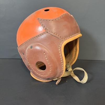 LOT 91: Game Day Ready: Vintage Geo. A. Reach Co. Football Helmet, Wilson Cleats, Referee Hat, Whistle and Flags