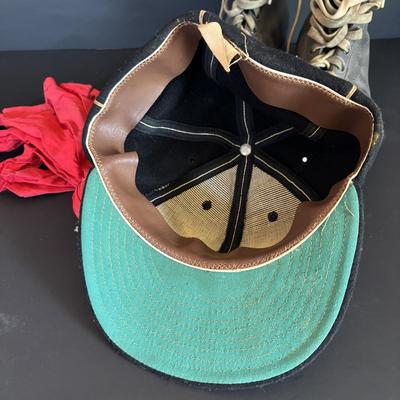 LOT 91: Game Day Ready: Vintage Geo. A. Reach Co. Football Helmet, Wilson Cleats, Referee Hat, Whistle and Flags