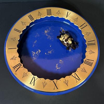 LOT 94: Hour Lavigne Gilt and Lacquered Metal Mystery Turtle Clock, Battery Operated in Box
