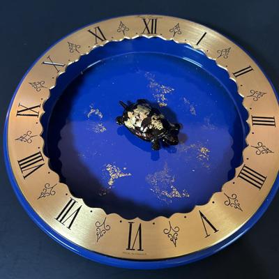 LOT 94: Hour Lavigne Gilt and Lacquered Metal Mystery Turtle Clock, Battery Operated in Box