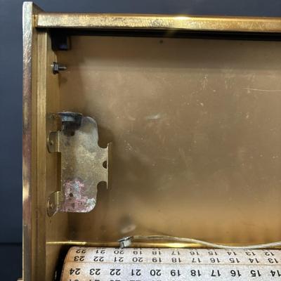 LOT 95: Vintage "American Express: Lord Elgin World Time Zone Brass Cabinet Table Clock