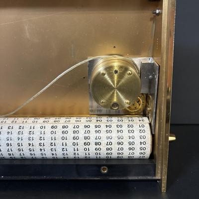 LOT 95: Vintage "American Express: Lord Elgin World Time Zone Brass Cabinet Table Clock