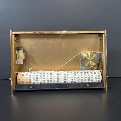 LOT 95: Vintage "American Express: Lord Elgin World Time Zone Brass Cabinet Table Clock