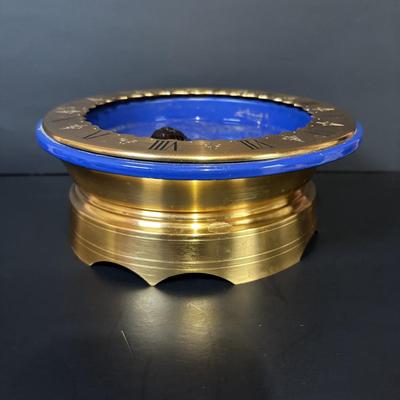LOT 96: Hour Lavigne Gilt and Lacquered Metal Mystery Turtle Clock, Battery Operated in Box