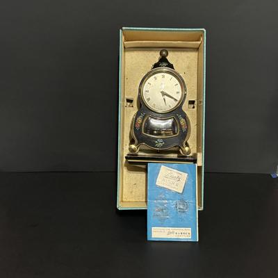 LOT 97: Vintage Schatz Barock 400 Day Clock w/Matching Shelf w/Original Box
