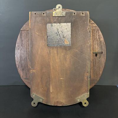 LOT 98: Made in England 16" Round Oak Wall Clock, British Jerome Movements
