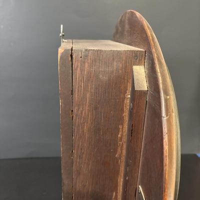 LOT 98: Made in England 16" Round Oak Wall Clock, British Jerome Movements